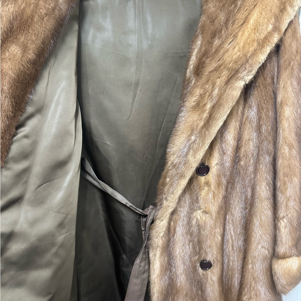 Custom made Mink Fur coat ladies Size 12-14 Jacket with Plush Fur Collar - Picture 11 of 16